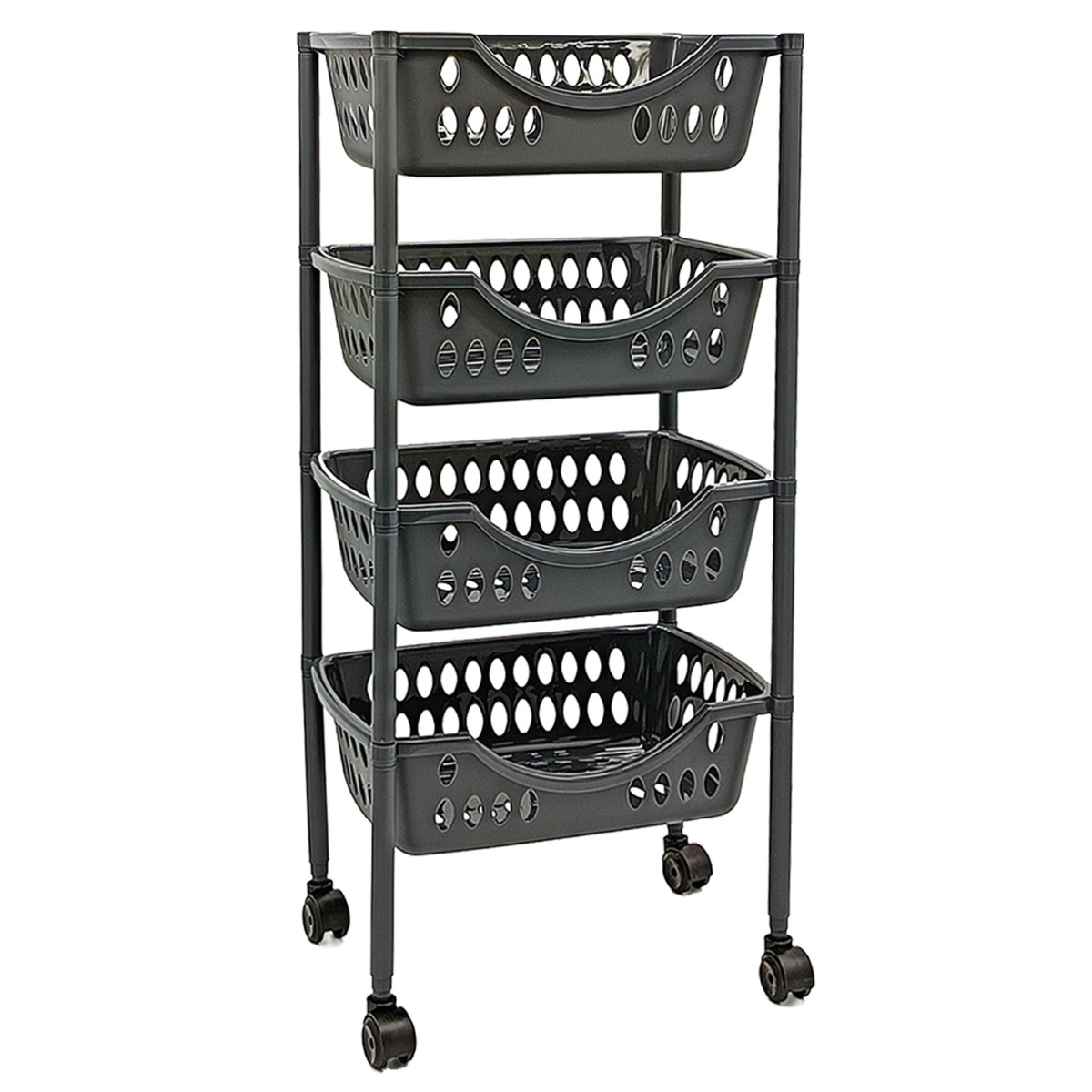 Kitchen rack with wheels 4 baskets