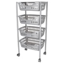 Carrito de cocina con ruedas 4 cestas