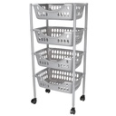 Carrito de cocina con ruedas 4 cestas