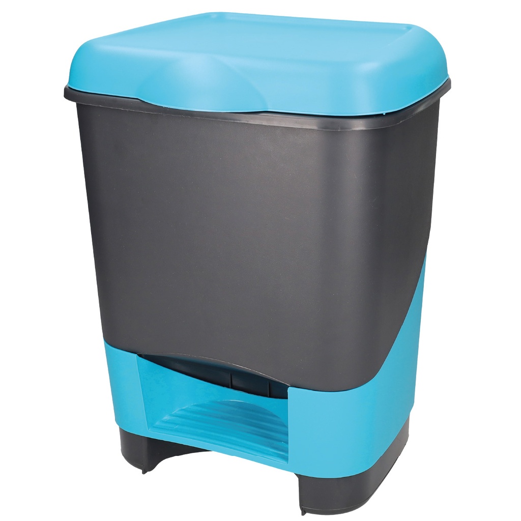 Cubo de basura con pedal 20L Negro/Azul