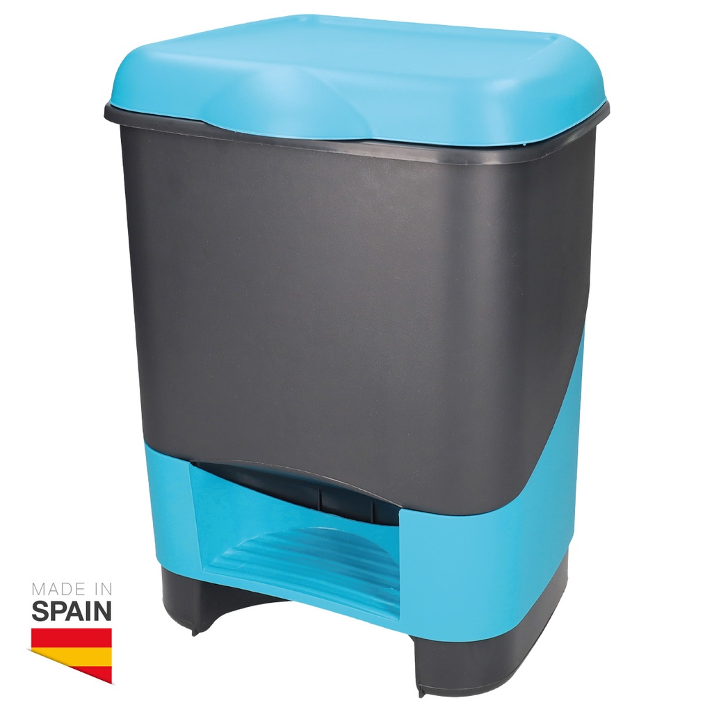 Rubbish bin with pedal 20L Black/Blue