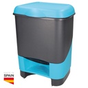 Cubo de basura con pedal 20L Negro/Azul