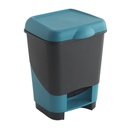 Cubo de basura con pedal 20L Negro/Azul