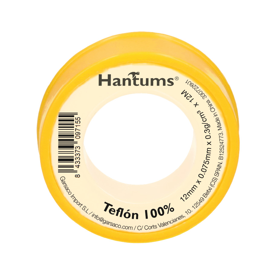Ruban téflon 12mm 75microns 12M - 10u rétractable