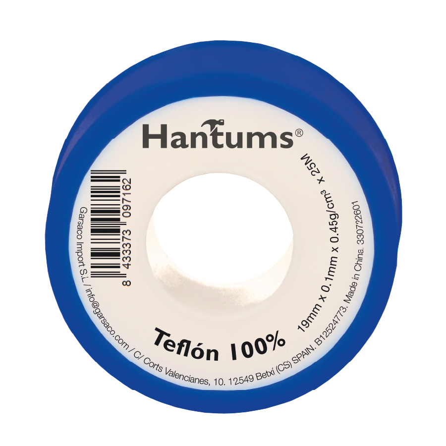 Ruban téflon 19mm 0.1mm 25M - 10u rétractable