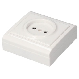 [000200499] Single surface socket without pit 80x80mm 16A 250V White