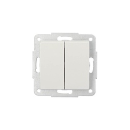 [000201005] Double crossover switch recessed White 56x56mm 10A 250V