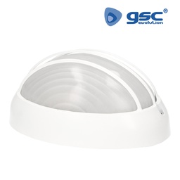[000700455] Semi-oval aluminum wall sconce with grid, E27 60W 230V white