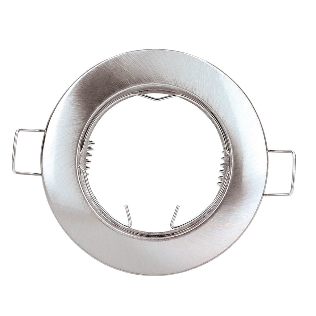 Rounded Recessed Fixed Fixture for Dichroich lamps Niquel Satin