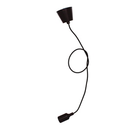 [000702180] Portalámparas silicona E27 cable textil 1M - Negro