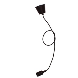 [000702180] Silicone lampholder E27 Textile cable 1M - Black
