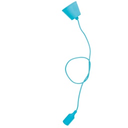 [000702183] Suporte de lâmpadas silicone E27 cabo têxtil 1 m – Azul
