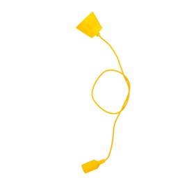 [000702186] Silicone lampholder E27 Textile cable 1M - Yellow