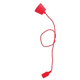 [000702189] Silicone lampholder E27 Textile cable 1M - Red