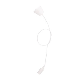 [000703499] Portalámparas silicona E27 cable textil 1M - Blanco