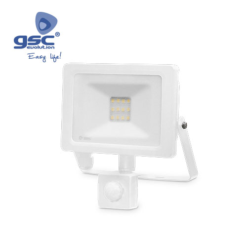 Proyector LED con sensor 10W 6000K IP65 Blanco