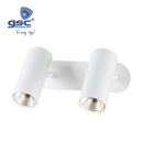 Foco techo doble lineal GU10 Max.60W Blanco