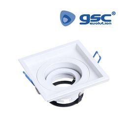 [000705230] Squared Recessed Movable Fixture for Dichroich lamps White
