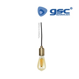 [000705238] Suporte de lâmpadas pendente E27 1 m Ouro antigo