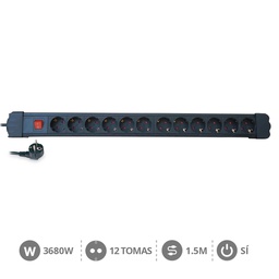 [000803313] 12 way socket with switch (3x1.5mm) 1,5M wire