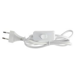 [001100236] Câble connexion plat avec interrupteur (2x0,75 mm) 1,5 M Blanc
