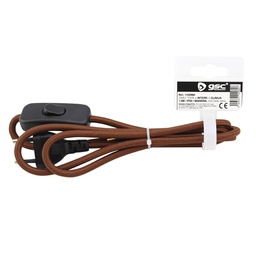 [001102960] Textile cable 1.5m (2x0.75mm) plug + int brown