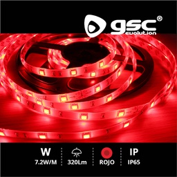 [001504595] Rollo 5M LED SMD5050 (7.2W) Rojo IP65 24V