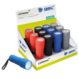 [001601403] 9LEDs rubber flashlight - 12pcs display box