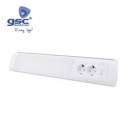 [001704757] Regleta LED esquina toma + interruptor 20W 6500K