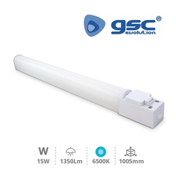 [001705294] Regleta LED Baño con toma 15W 6500K IP44