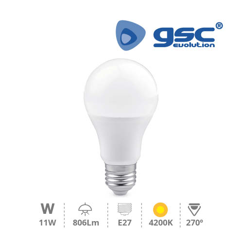 Lámpara Estandar LED 11W 270º E27 4200K