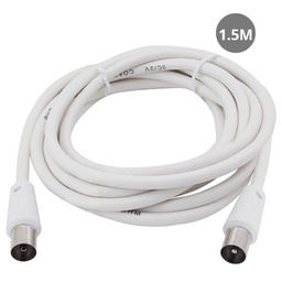 [002600911] Câble coaxial 3C2V Mâle à Femelle Blanc / 1,5 M