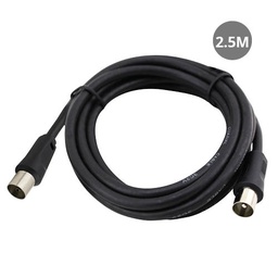 [002600915] Câble coaxial 3C2V Mâle à Femelle Noir / 2,5 M
