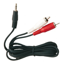 [002600931] Ligação áudio-vídeo jack 3,5 mm para 2 RCA macho