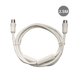 [002601351] Male coaxial prolonger male to female white / 2.5M+filter