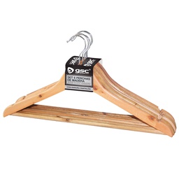 [002702551] Set of 6 wooden clothes hangers