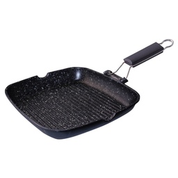 [002702566] Grill frying pan with foldable handle and granite finish 280x280mm