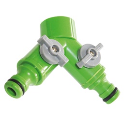 [003602039] Dual snap-in coupling with shut off, two fully adjustable outlets Ø3/4''
