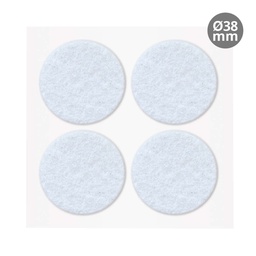 [003802755] Set of 4 Round adhesive felt pads Ø38mm - White