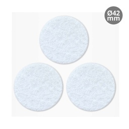[003802756] Set of 3 Round adhesive felt pads Ø42mm - White