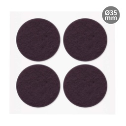 [003802761] Set of 4 Round adhesive felt pads Ø35mm - Brown