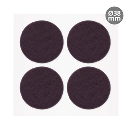 [003802762] Set of 4 Round adhesive felt pads Ø38mm - Brown