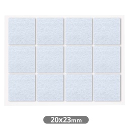 [003802766] Set 12 fieltros adhesivos cuadrados 20x23mm - Blanco