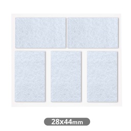 [003802767] Set of 5 Square adhesive felt pads 28x44mm - White