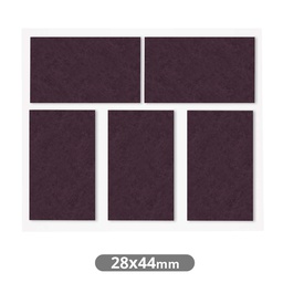 [003802773] Set of 5 Square adhesive felt pads 28x44mm - Brown