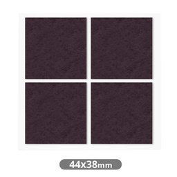 [003802774] Set of 4 Square adhesive felt pads 44x38mm - Brown