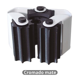 [003803801] Steel broom holder with rubber rollers - Matt chrome