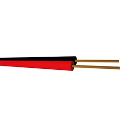 [003902904] Rolo 100 m cabo paralelo áudio PVC (2 x 0,75 mm) Vermelho/Negro
