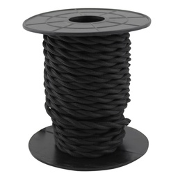 [003902977] Cable textil 10M (2x0.75mm) trenzado Negro