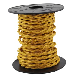 [003902982] Cable textil 10M (2x0.75mm) trenzado Dorado